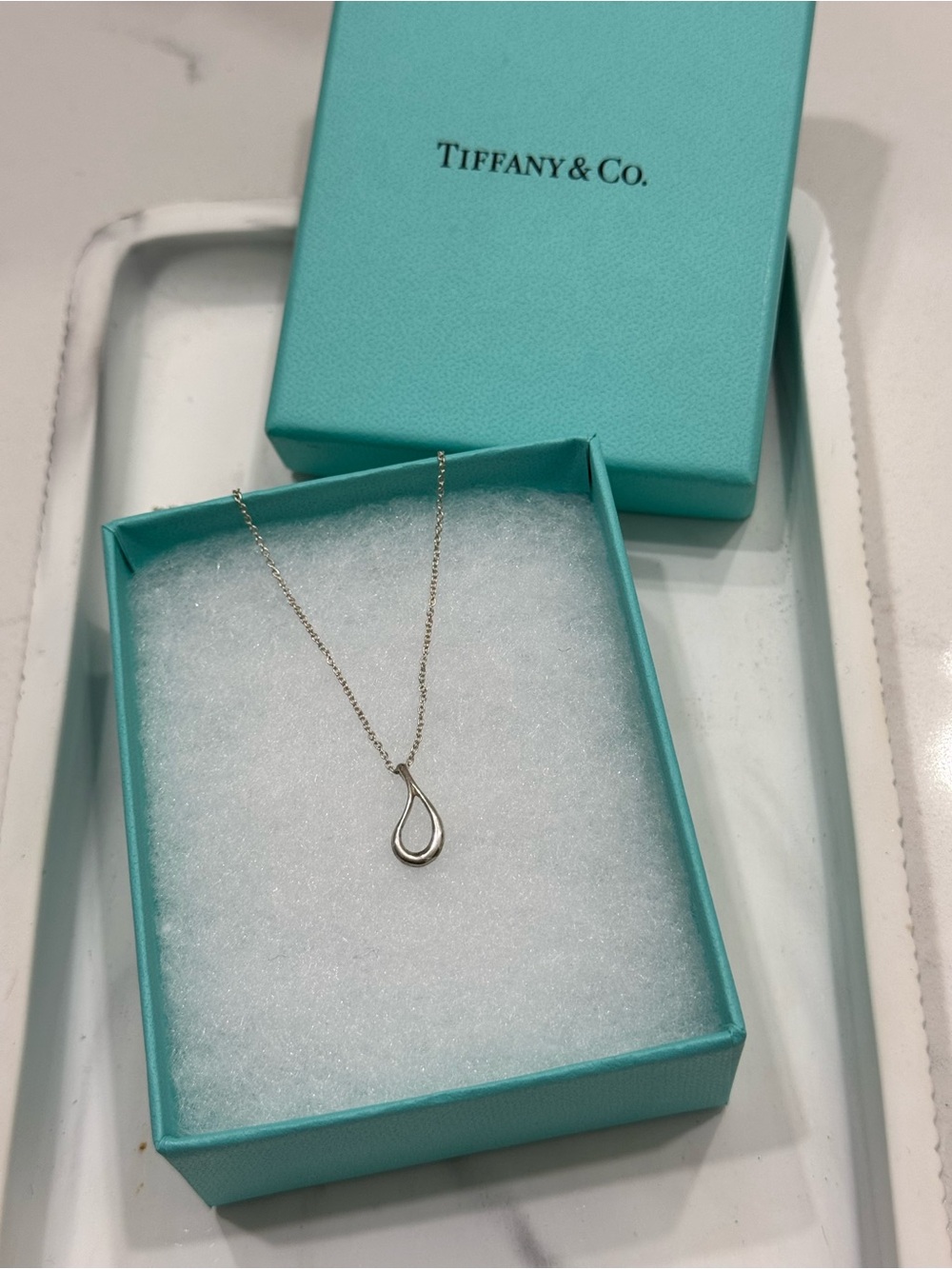 Tiffany’s Open Teardrop Necklace, Sterling Silver